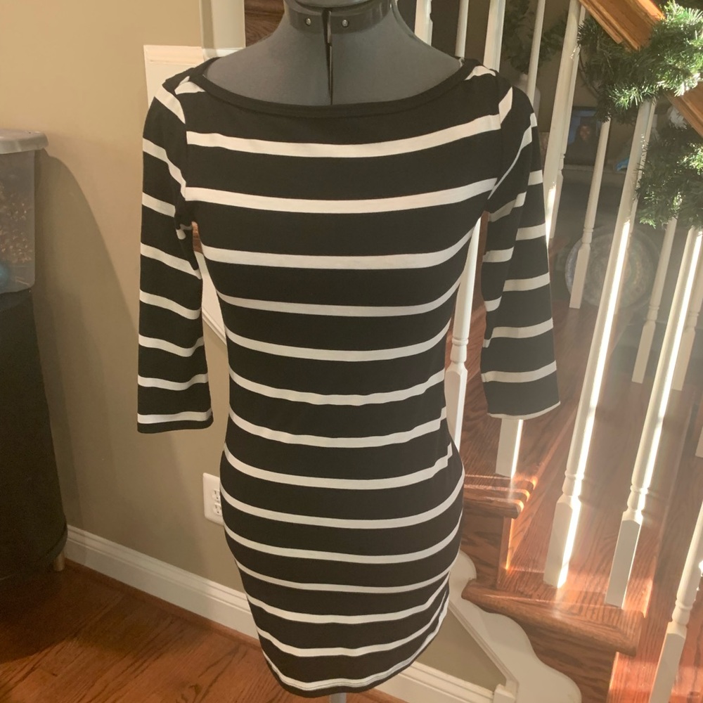 Black and White Striped Dress, Size XS